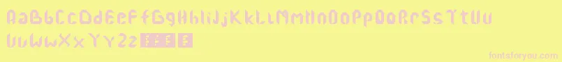 AhaNaMasa Font – Pink Fonts on Yellow Background