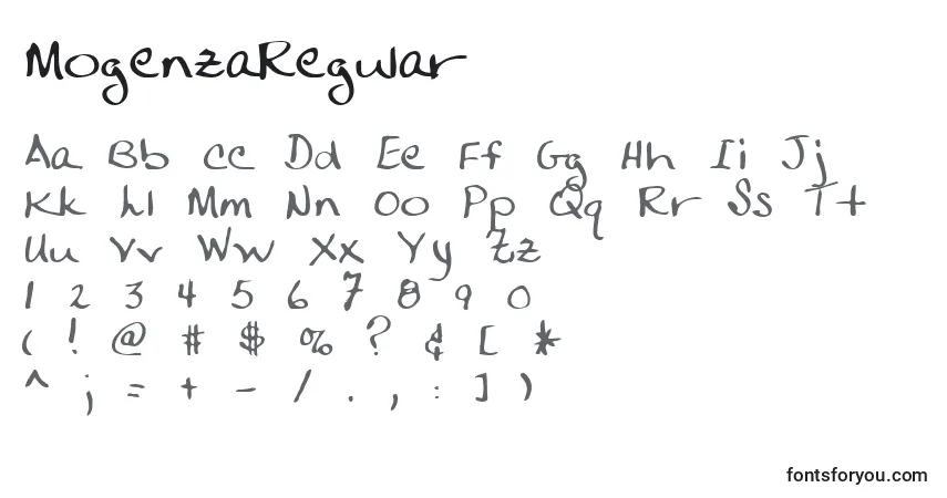 A fonte MogenzaRegular – alfabeto, números, caracteres especiais