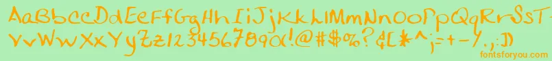 MogenzaRegular Font – Orange Fonts on Green Background