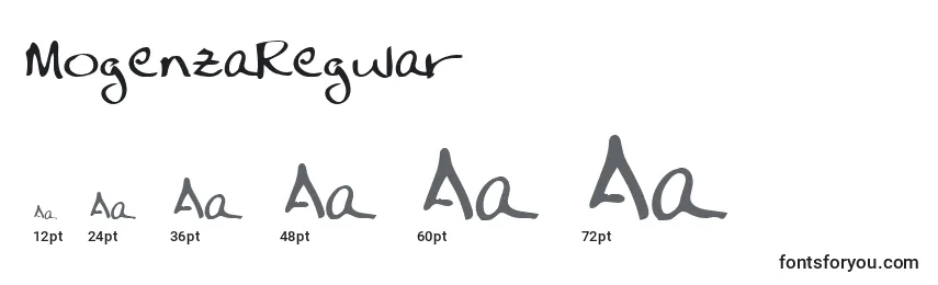 Размеры шрифта MogenzaRegular