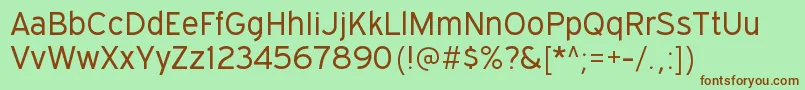 Шрифт ExpresswaybkRegular – коричневые шрифты на зелёном фоне