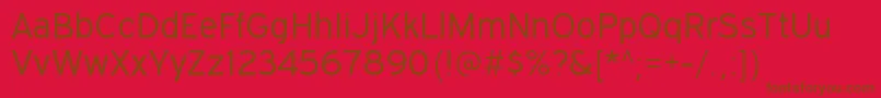 Fonte ExpresswaybkRegular – fontes marrons em um fundo vermelho