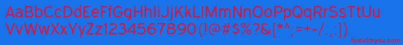 フォントExpresswaybkRegular – 赤い文字の青い背景