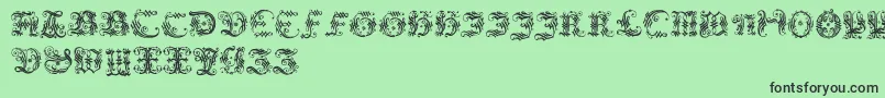 Ornamentalinitial Font – Black Fonts on Green Background