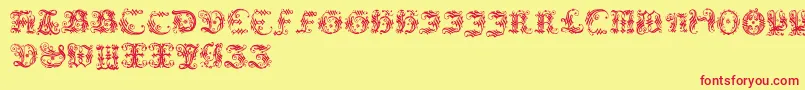 Ornamentalinitial Font – Red Fonts on Yellow Background
