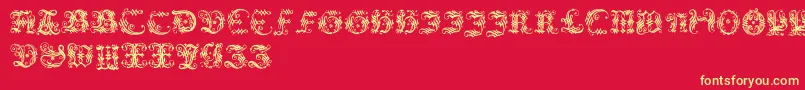 Ornamentalinitial Font – Yellow Fonts on Red Background