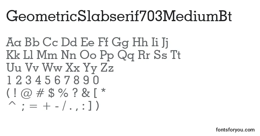 Шрифт GeometricSlabserif703MediumBt – алфавит, цифры, специальные символы