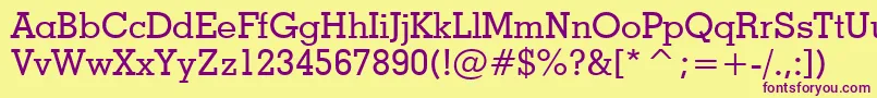 GeometricSlabserif703MediumBt Font – Purple Fonts on Yellow Background