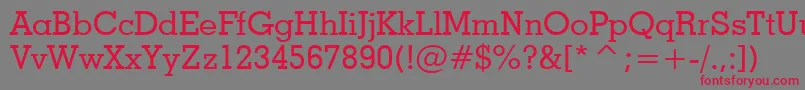 フォントGeometricSlabserif703MediumBt – 赤い文字の灰色の背景