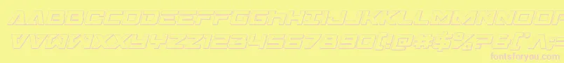 Transamerica3Dital Font – Pink Fonts on Yellow Background