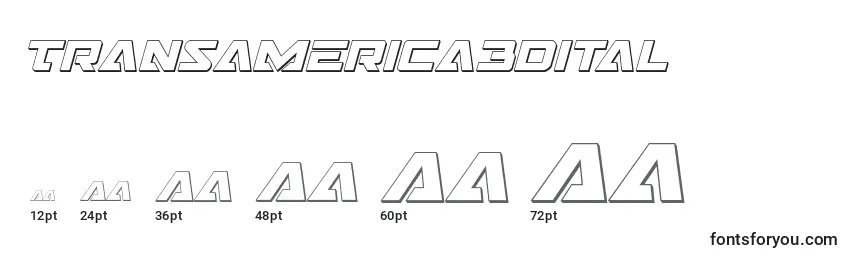 Размеры шрифта Transamerica3Dital