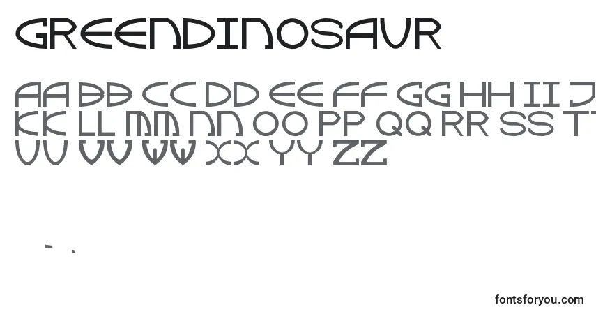 Schriftart GreenDinosaur – Alphabet, Zahlen, spezielle Symbole