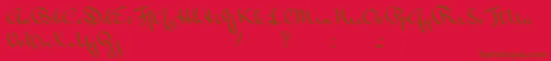 フォントVonnegut – 赤い背景に茶色の文字