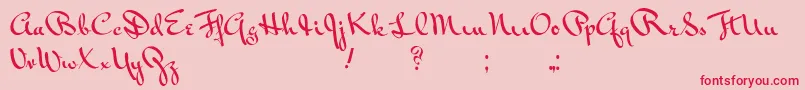 Vonnegut Font – Red Fonts on Pink Background