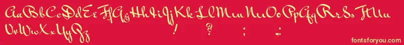 Vonnegut Font – Yellow Fonts on Red Background