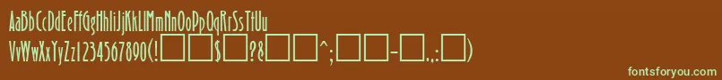 Шрифт BradshawRegularDb – зелёные шрифты на коричневом фоне