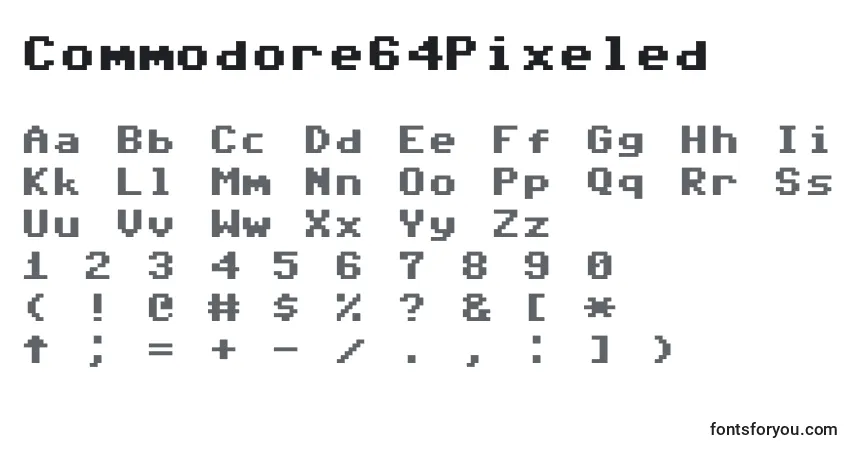 Schriftart Commodore64Pixeled – Alphabet, Zahlen, spezielle Symbole