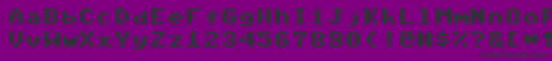 Commodore64Pixeled-Schriftart – Schwarze Schriften auf violettem Hintergrund