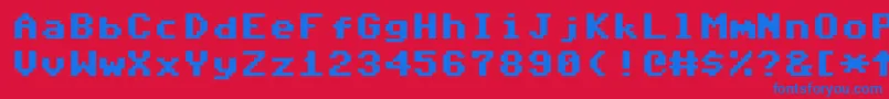 Commodore64Pixeled Font – Blue Fonts on Red Background