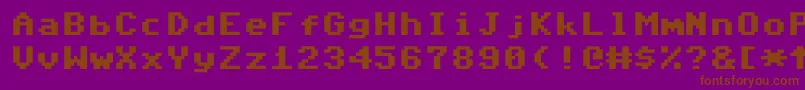 fuente Commodore64Pixeled – Fuentes Marrones Sobre Fondo Morado