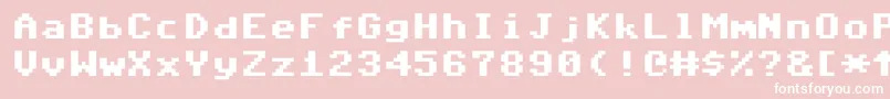 Commodore64Pixeled Font – White Fonts on Pink Background