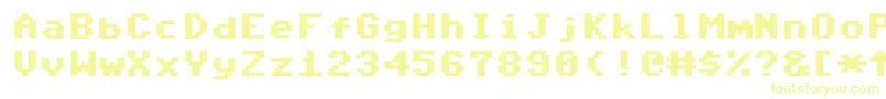 Commodore64Pixeled Font – Yellow Fonts on White Background