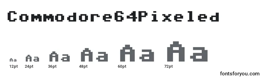 Commodore64Pixeled Font Sizes