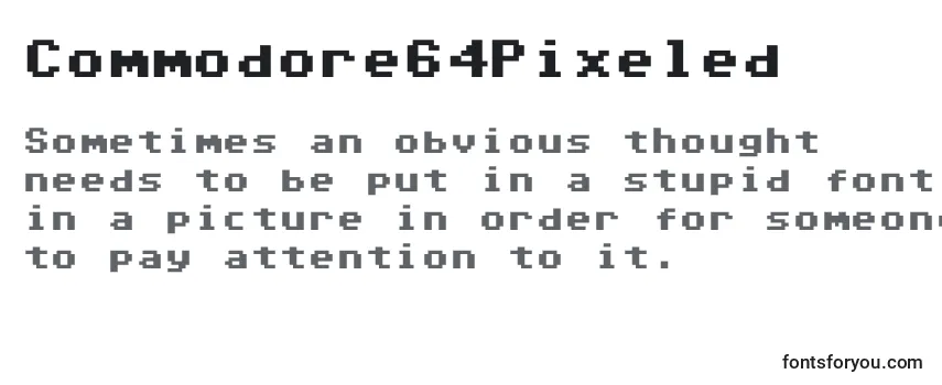 Przegląd czcionki Commodore64Pixeled