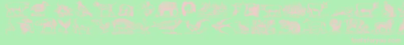 AnimalsOldCuts Font – Pink Fonts on Green Background