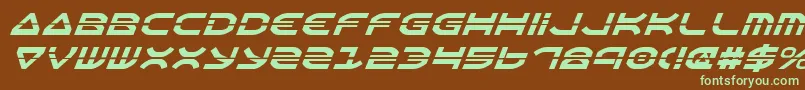 OberonLaserItalic Font – Green Fonts on Brown Background