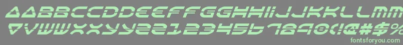 OberonLaserItalic Font – Green Fonts on Gray Background