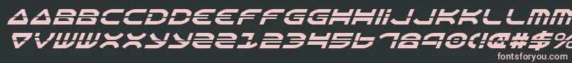 Fonte OberonLaserItalic – fontes rosa em um fundo preto