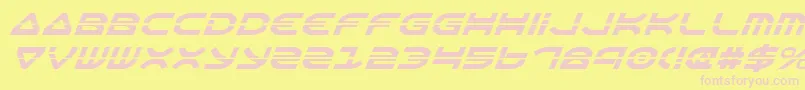 Fonte OberonLaserItalic – fontes rosa em um fundo amarelo