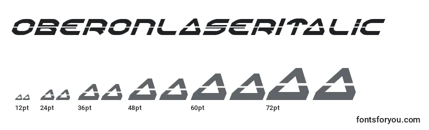 Размеры шрифта OberonLaserItalic
