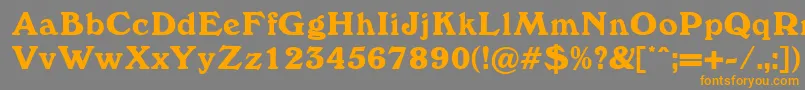 フォントWindewood – オレンジの文字は灰色の背景にあります。