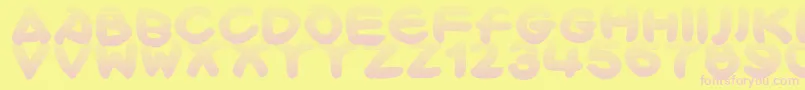 Bloxx-fontti – vaaleanpunaiset fontit keltaisella taustalla