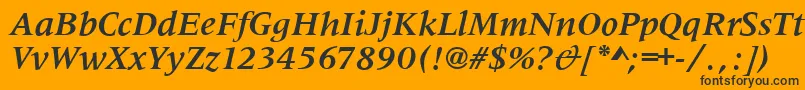 Шрифт MetaphorBolditalic – чёрные шрифты на оранжевом фоне