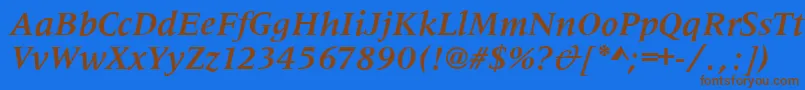 MetaphorBolditalic Font – Brown Fonts on Blue Background