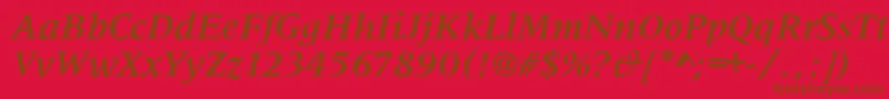 フォントMetaphorBolditalic – 赤い背景に茶色の文字