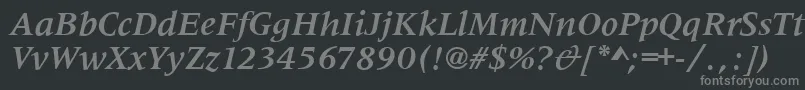 フォントMetaphorBolditalic – 黒い背景に灰色の文字