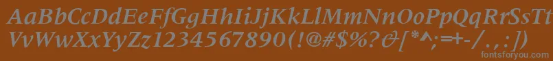 フォントMetaphorBolditalic – 茶色の背景に灰色の文字