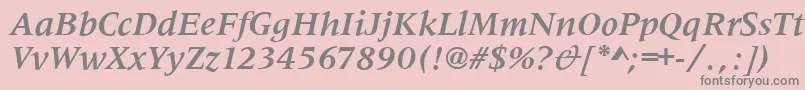 MetaphorBolditalic Font – Gray Fonts on Pink Background