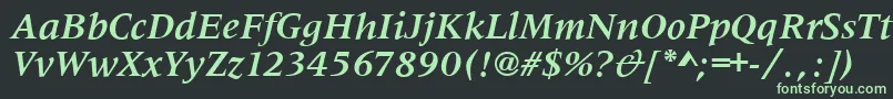 MetaphorBolditalic Font – Green Fonts on Black Background