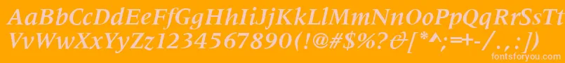 MetaphorBolditalic Font – Pink Fonts on Orange Background