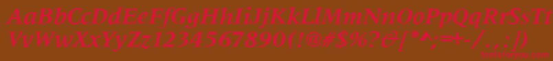 MetaphorBolditalic Font – Red Fonts on Brown Background
