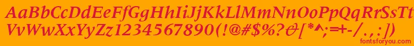 フォントMetaphorBolditalic – オレンジの背景に赤い文字