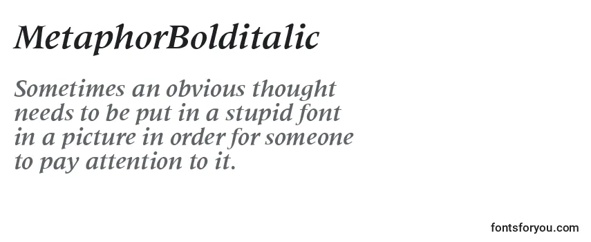 Review of the MetaphorBolditalic Font