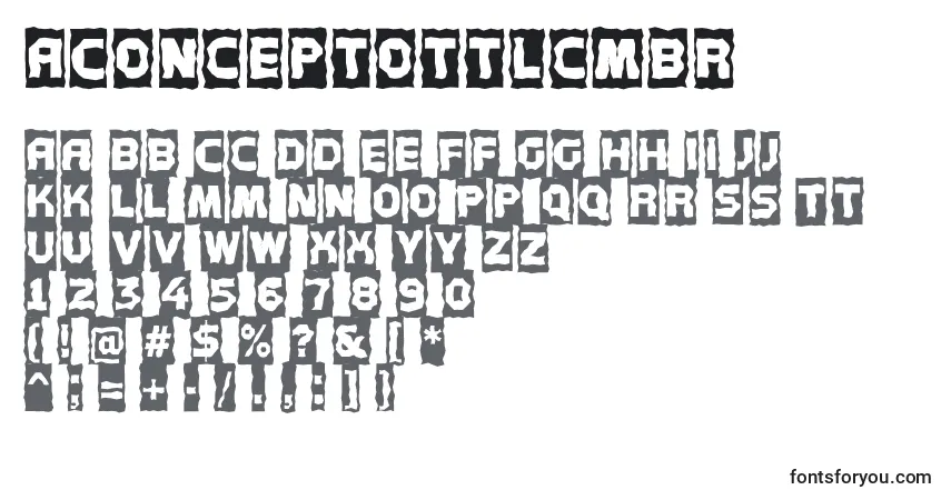 A fonte AConceptottlcmbr – alfabeto, números, caracteres especiais