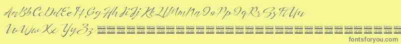 HerdreyDemo-Schriftart – Graue Schriften auf gelbem Hintergrund