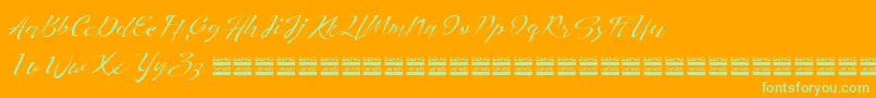 HerdreyDemo Font – Green Fonts on Orange Background